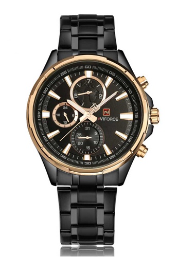 Naviforce black Naviforce NF9089S RG/B Chronograph Gold and Black Stainless Steel Men Watch 0F911ACF0FA50FGS_1