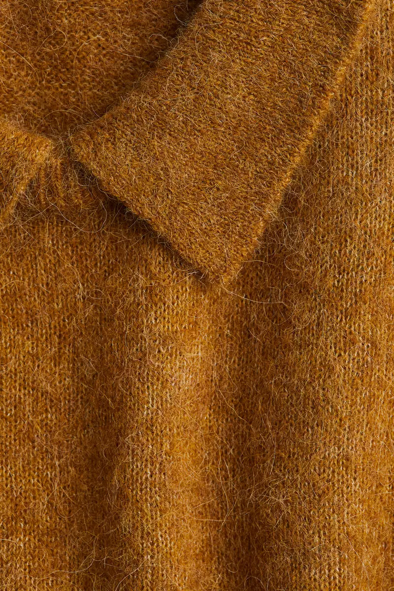 Collared alpaca-blend jumper