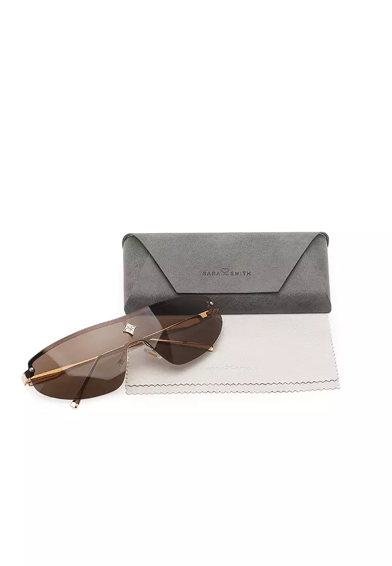 Unisex Sporty Casual Sunglasses (Kacamata Hitam) - Emas / Cokelat