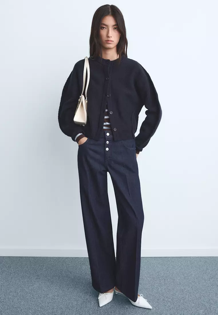 Low-Rise Straight-Leg Jeans With Buttons