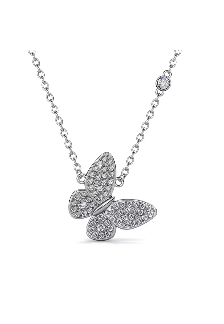 Butterfly Pendant WG - Kalung Crystal Swarovski by Her Jewellery