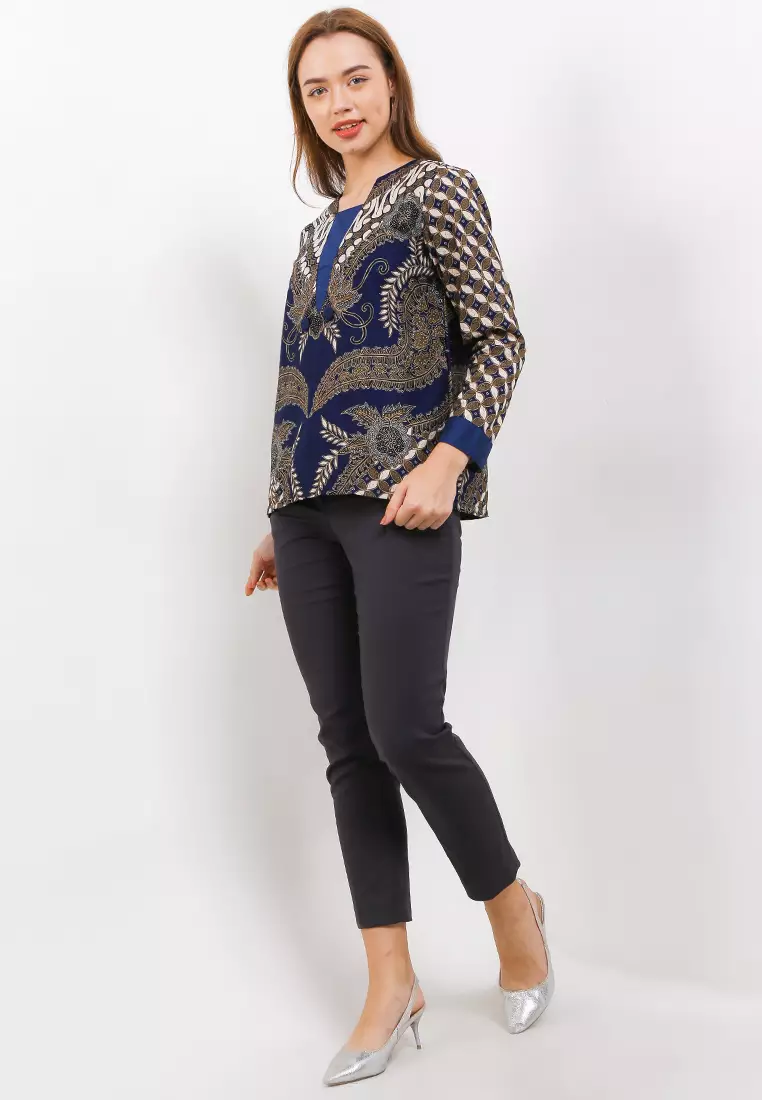 Alika Blouse Batik Katun Trikot Lengan 7/8