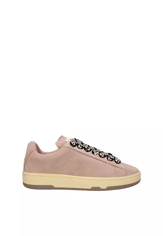 Suede Vintage Effect Sneakers with Logos