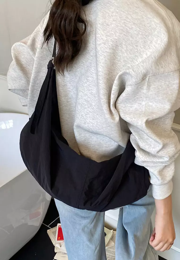 Soft Lightweight Tote Bag Adjustable Strap Commute Crossbody Bag CA26042826BK