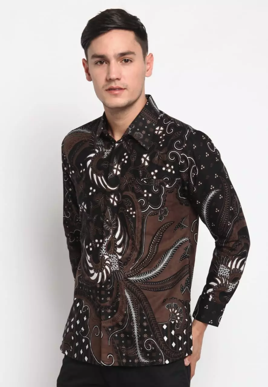 Kemeja Batik Pria Premium Slimfit Elegant Modern Lengan Panjang Sweta