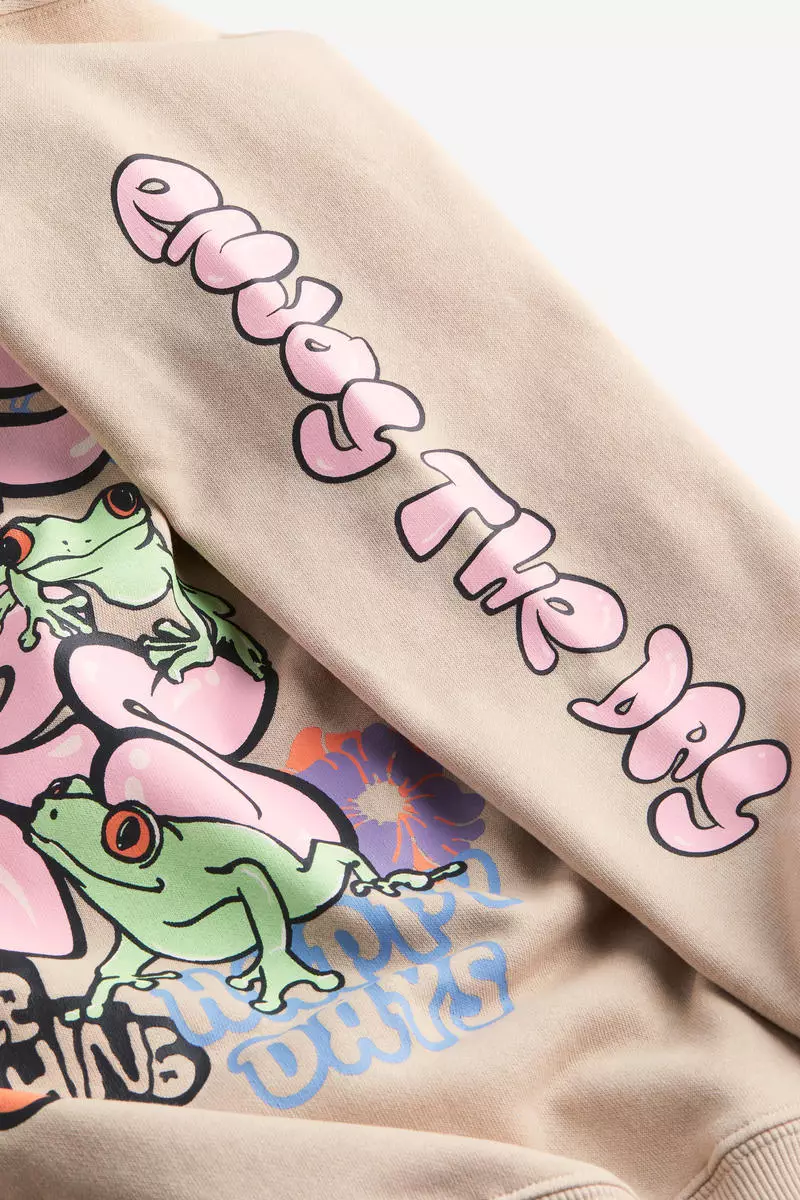 Oversized motif-detail hoodie