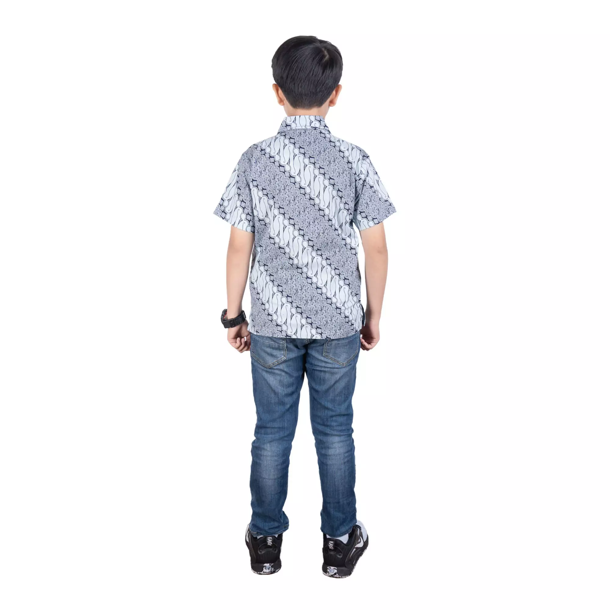 Kemeja Batik Anak Laki-laki - Bhatara Batik Jeremy - Atasan Batik Modern Lengan Pendek