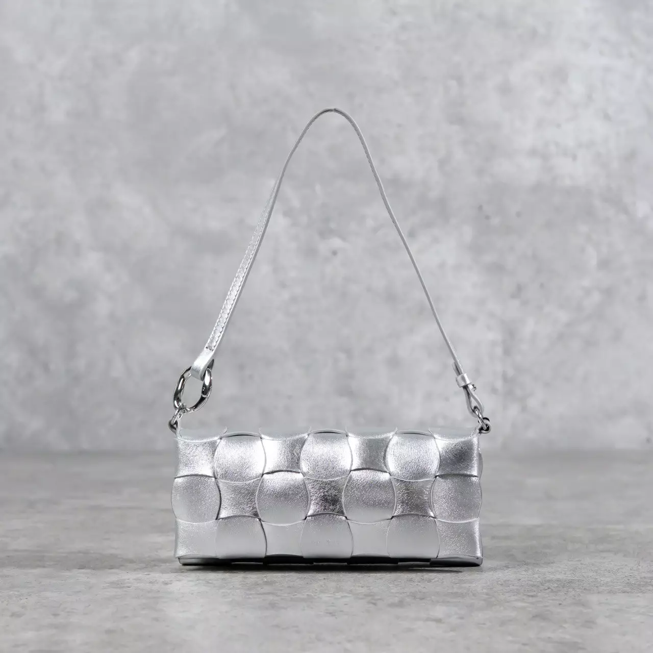 Tas POLENE NEITI SILVER METALLIC SHOULDER BAG 100% ORIGINAL