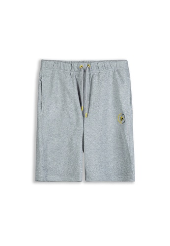 Reoparudo grey Reoparudo "Raijin" Forceful Embroidered Sweat Shorts (Grey) 2C714AAC2B9391GS_1