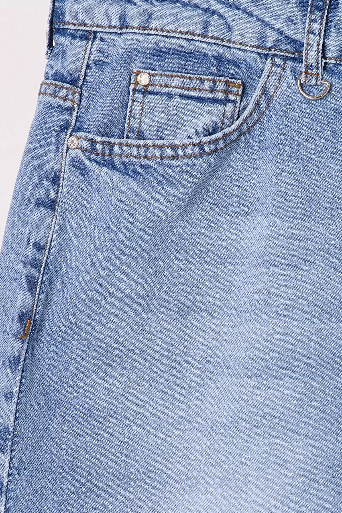 High Waist Straight Fit Denim Plus Size Shorts