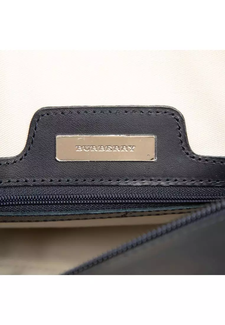 Pre-Loved Burberry Striped Canvas Handbag