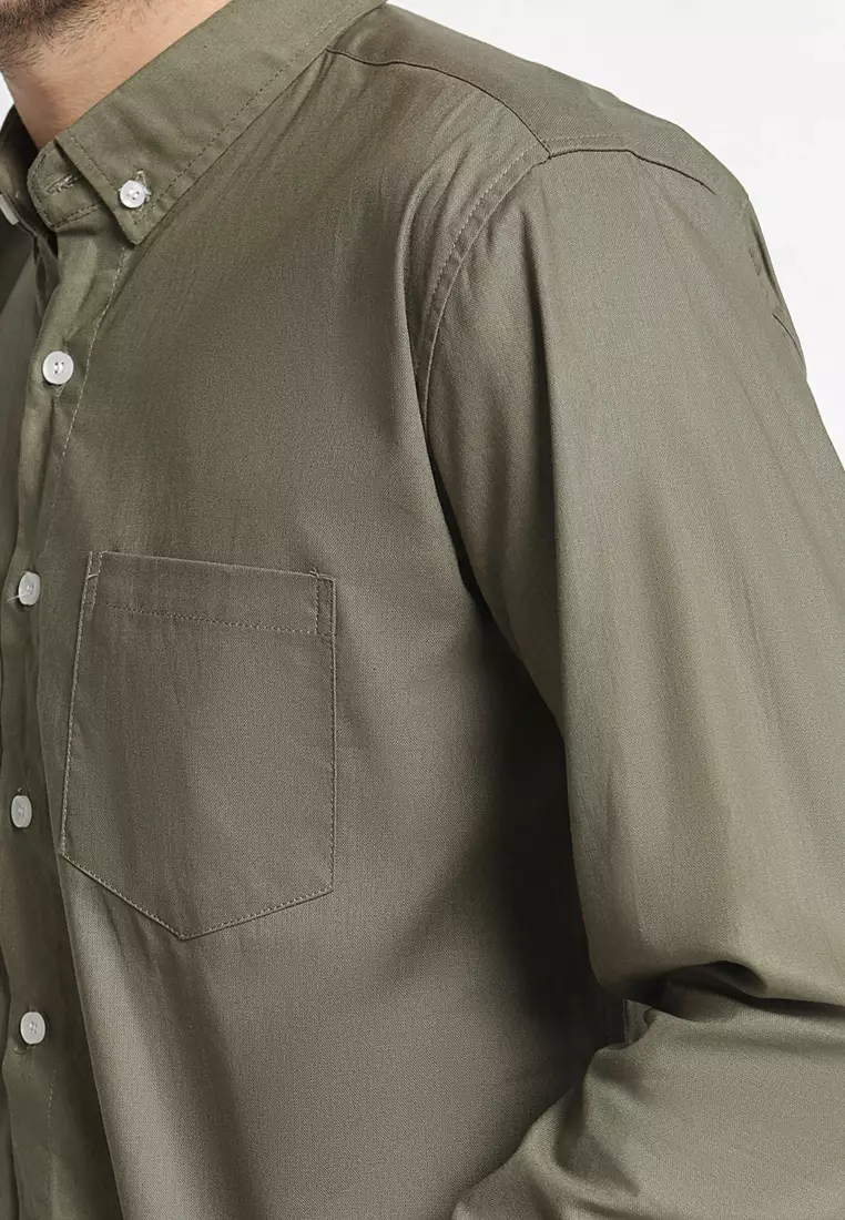 Green Army Oxford Shirt