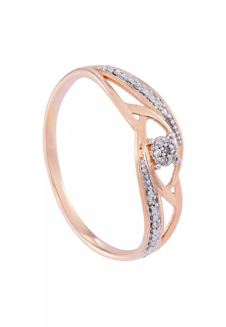 HABIB Intertwine Round Diamond Ring in 375/9K Rose Gold 25680(RG)