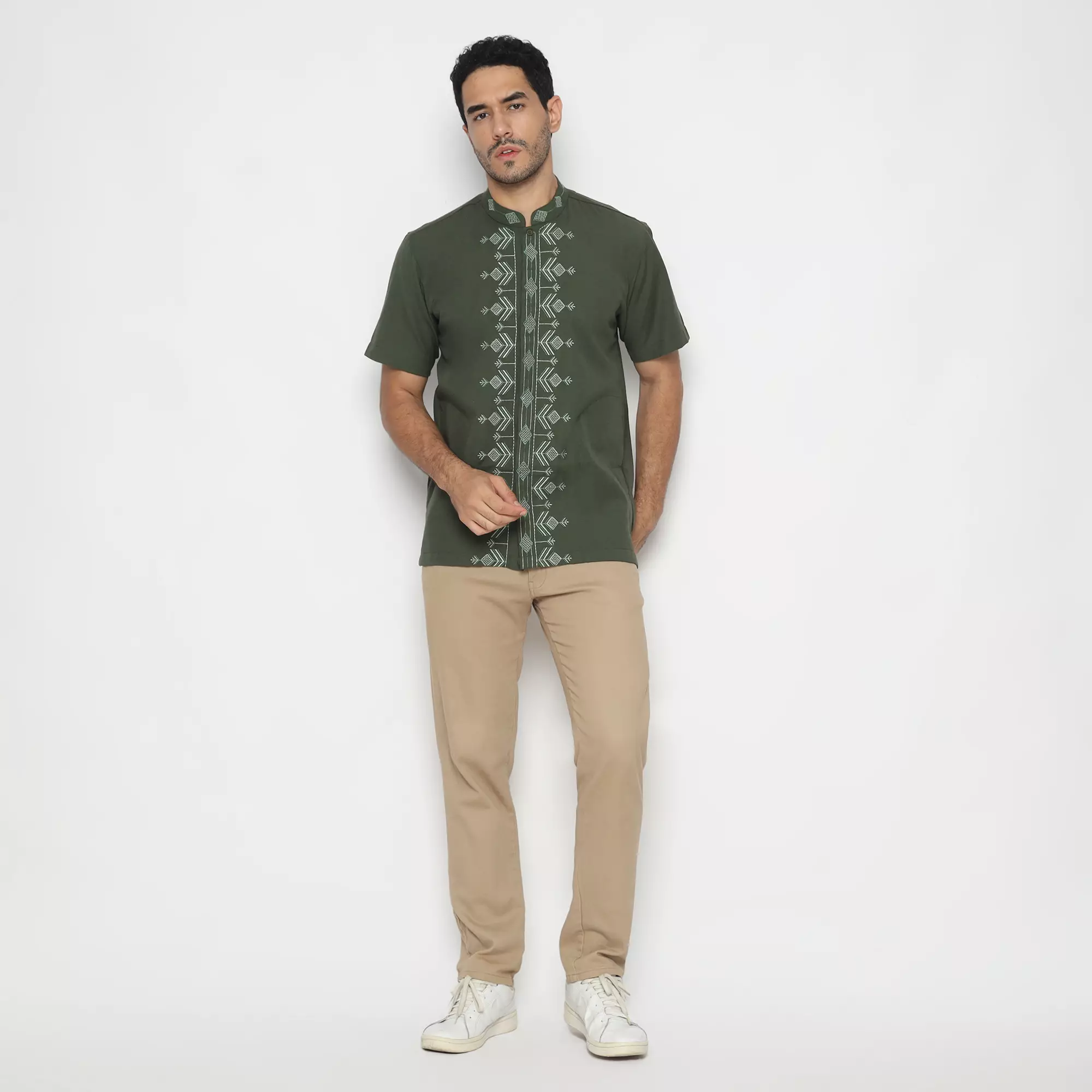 Platini Kemeja Pria Koko Shanghai Lengan Pendek Katun 031013