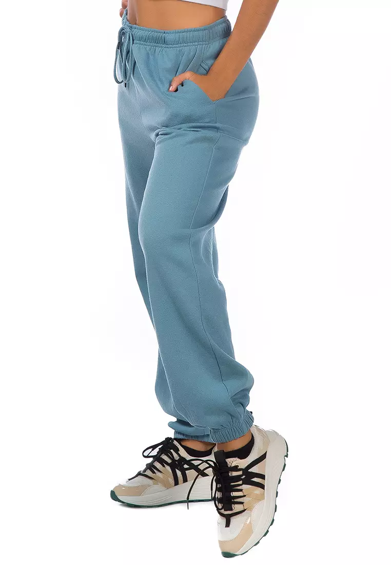 Buy London Rag Drawstring Cuffed Joggers in Dust Blue Online