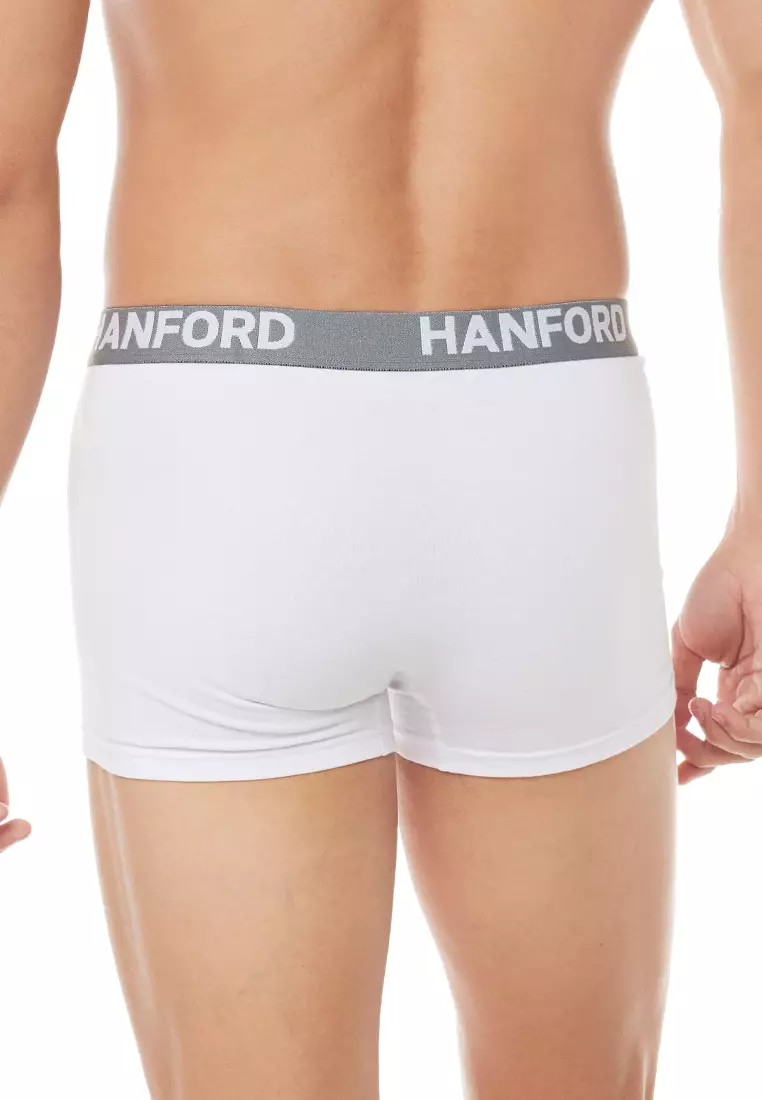 Cotton w/ Spandex Men's Boxer Briefs Ansel - White (3in1 Pack) S-4X Big Plus Size
