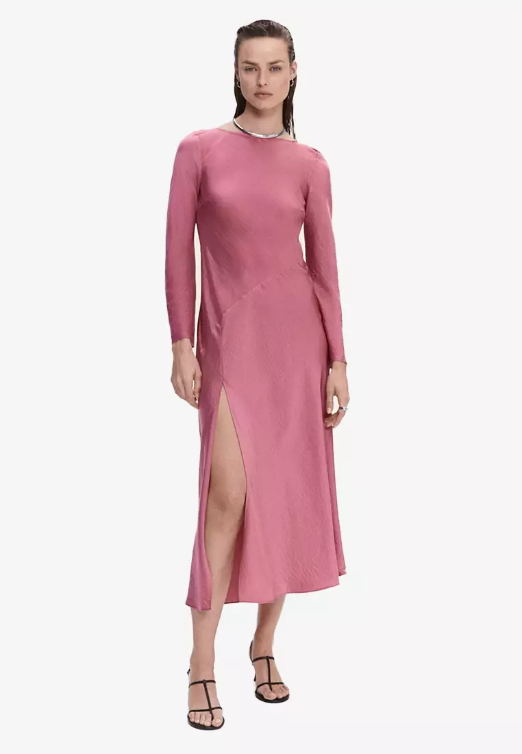 Side-Slit Satin Dress