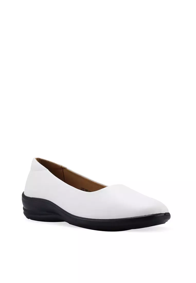 Faux Leather Ballerina Flats