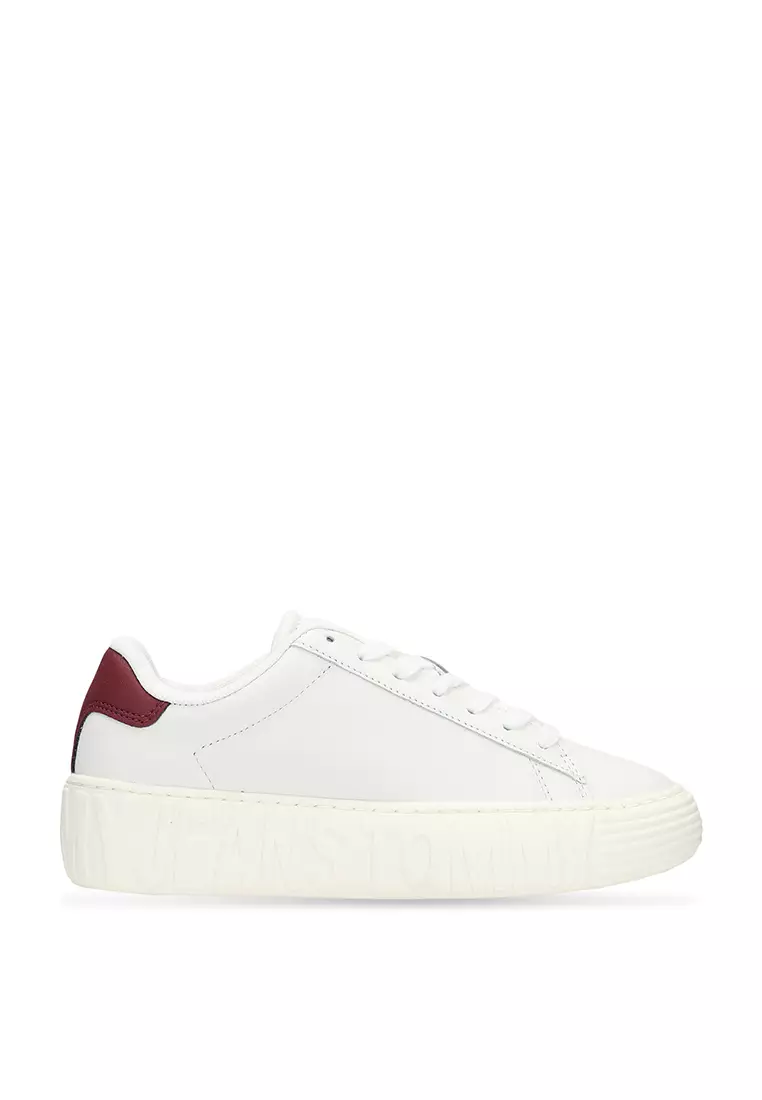 Contrast Leather Cupsole Trainers Tommy Jeans