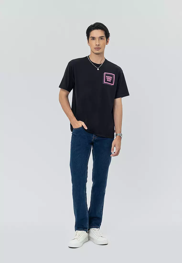 DOUGH Jet Black Kaos Pria Lengan Pendek SS - Top Man Graphic Tee