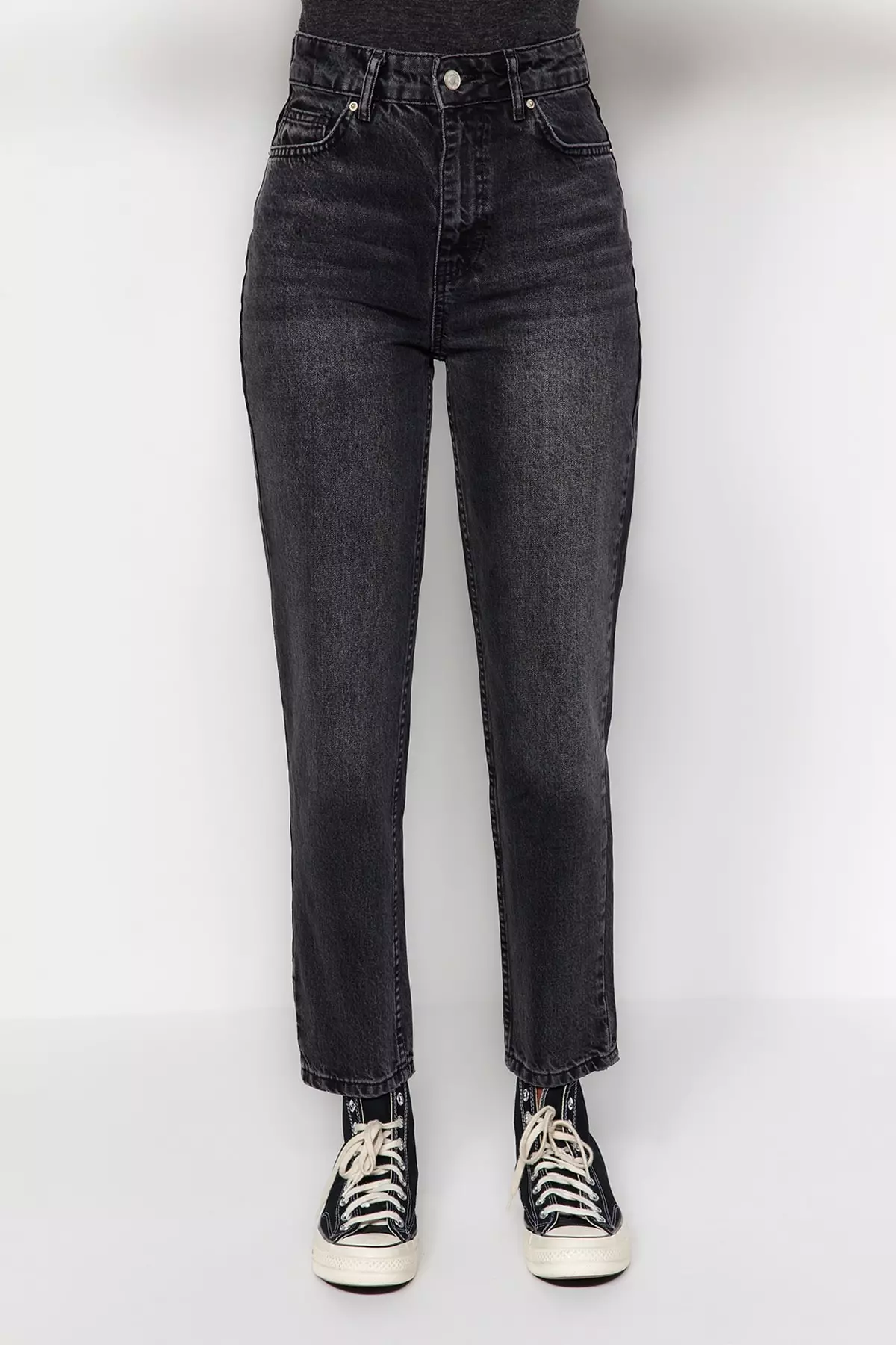 denim black High-waisted Mom jeans - Buy Online