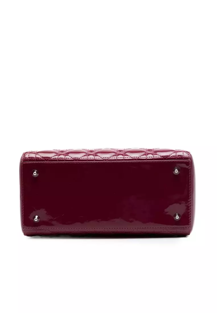Pre-Loved Dior Medium Patent Cannage Lady Dior