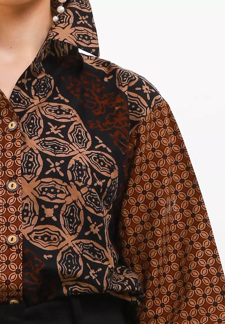 Blouse Kemeja Yoke-Cloq L/Slv