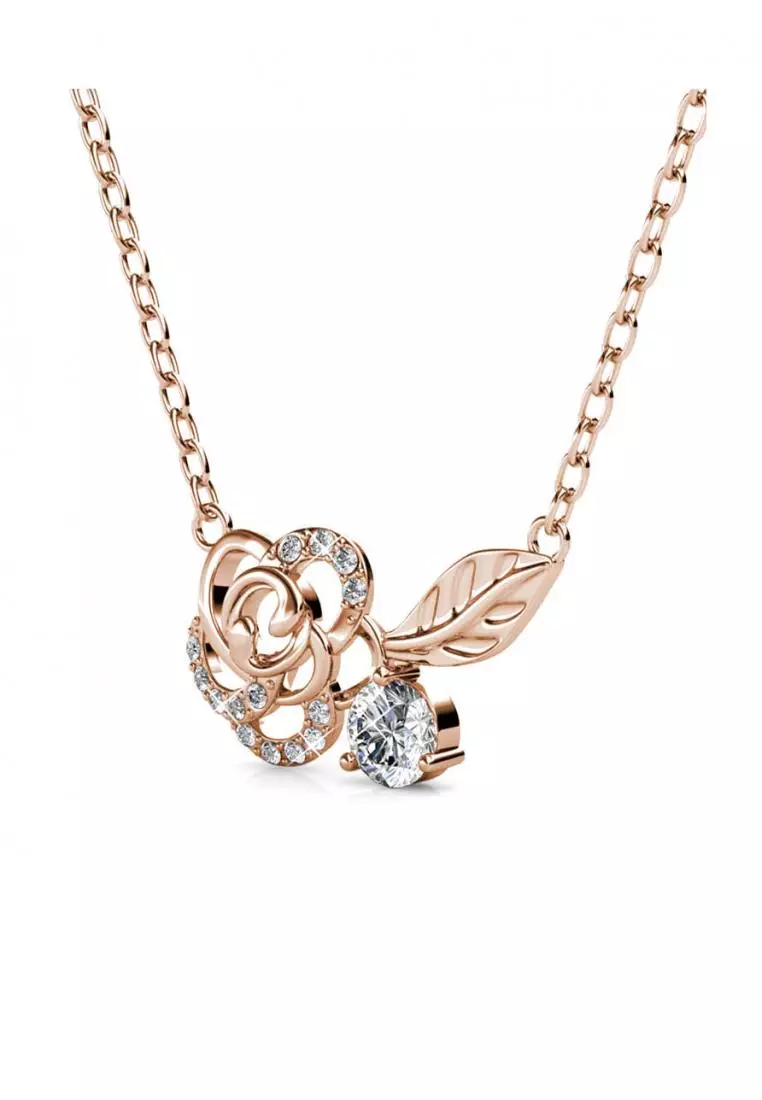Rose Pendant RG - Kalung Crystal Swarovski by Her Jewellery