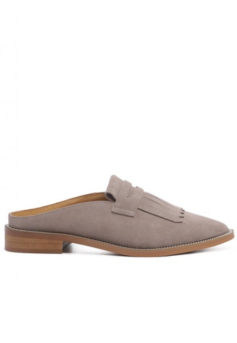 Rag & CO. brown Taupe Suede Walking Mules C84E1SHD55E46EGS_1