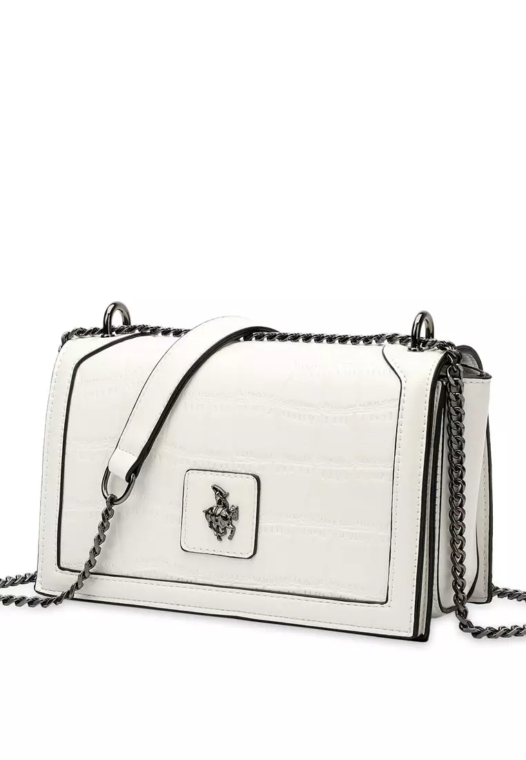 Women's Chain Shoulder Bag / Sling Bag / Crossbody Bag - White