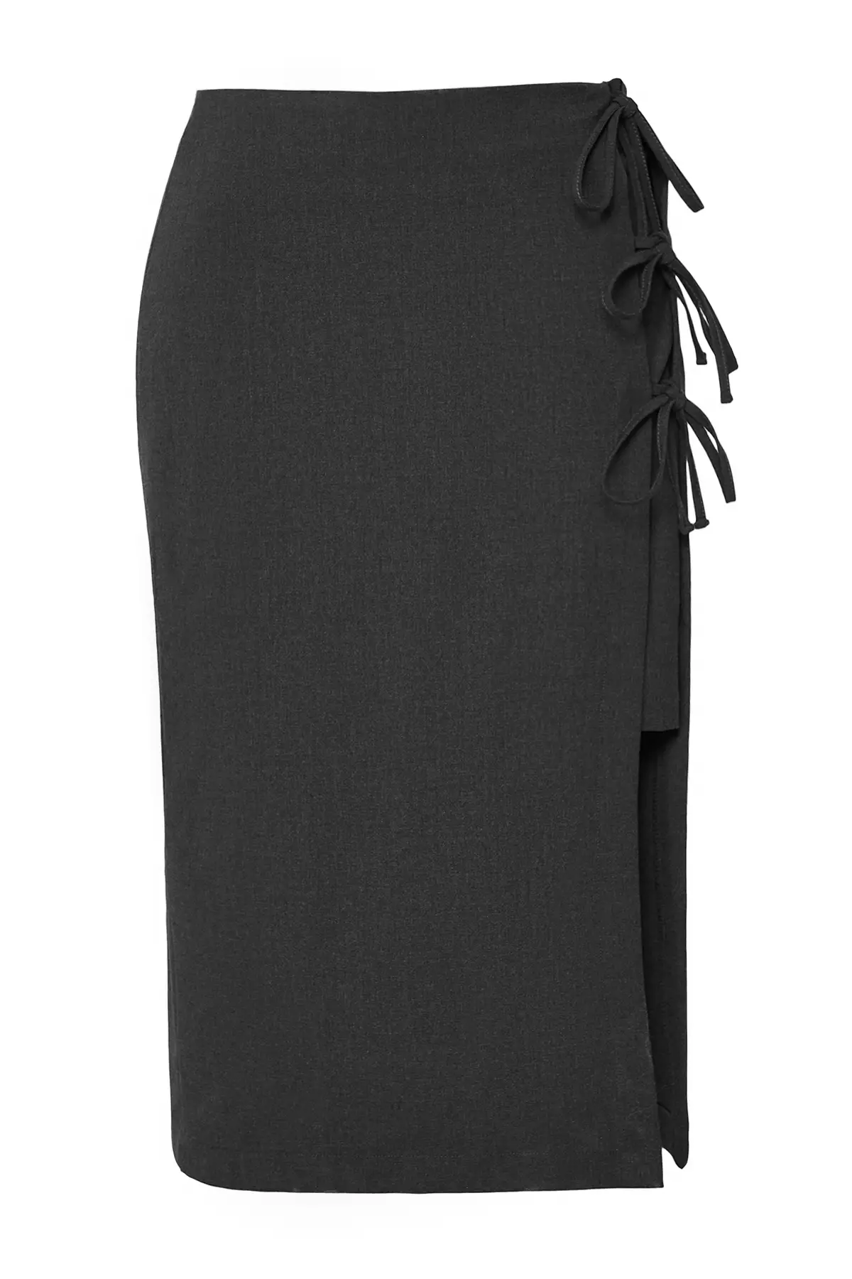 Plus Size Ribbon Midi Skirt