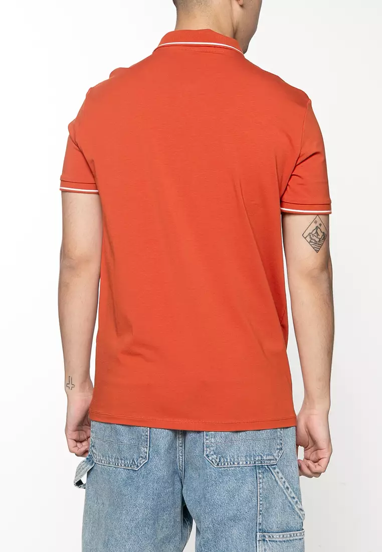 Armani exchange logo placket polo clearance