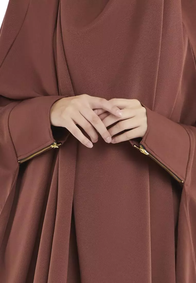 Queenza Zayidan French Khimar Hijab Jumbo Zivana - Coklat Tua