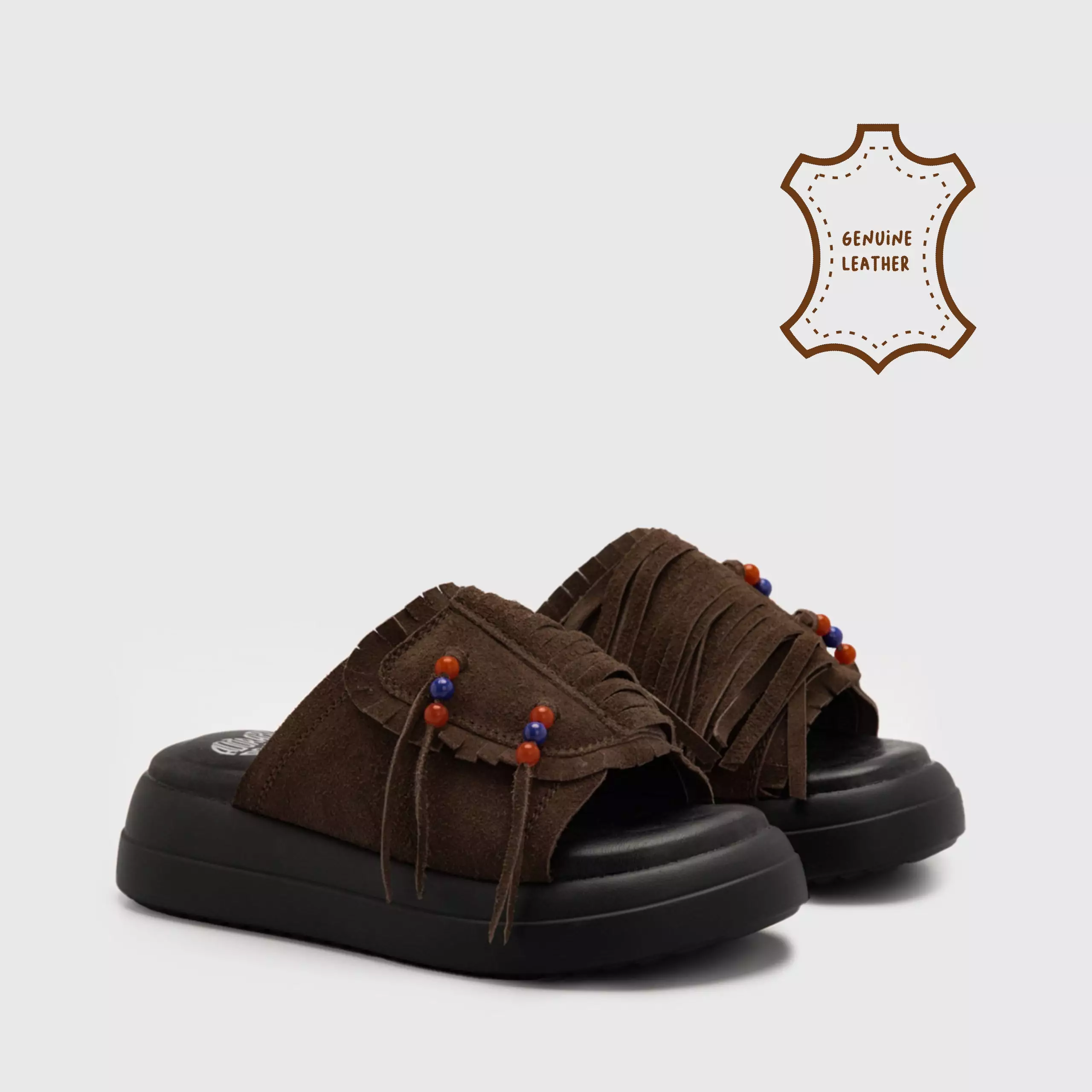 Adorable Projects - Alcantara Sandals Genuine Suede Brown - Sandal Wanita