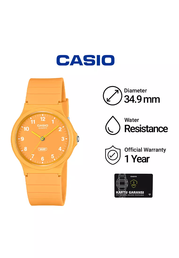 Casio MQ-24B-9B - Jam Tangan Analog Wanita - Yelllow Resin Band