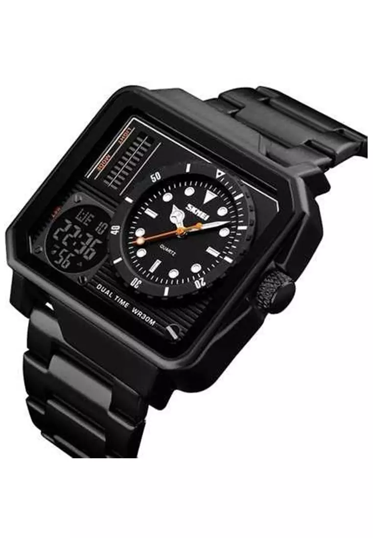 Jam Tangan Casual Analog Digital Modern Pria Strap Tali Material Stainless Steel YT12 ORIGINAL