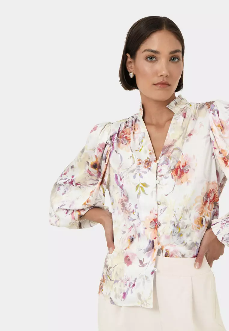 Rosy Bell Sleeve Blouse