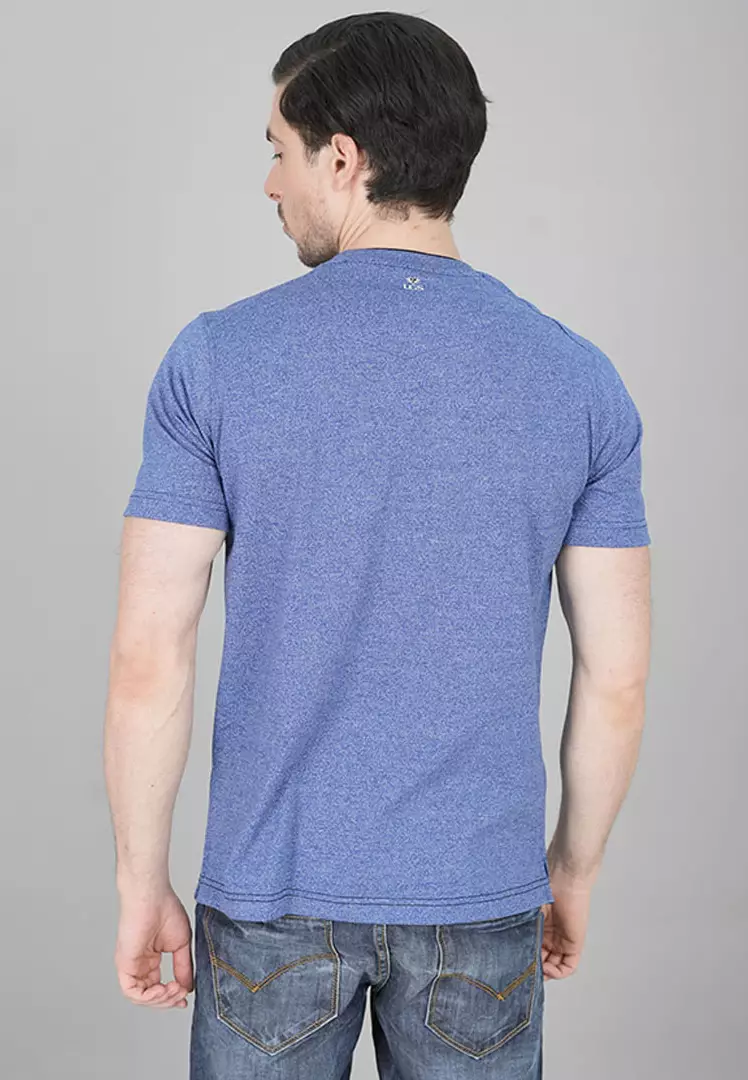 LGS - Kaos Casual Pria - Lengan Pendek - Motif Sablon - Biru - LGS Denim - JTS.323.S3077F.01.C