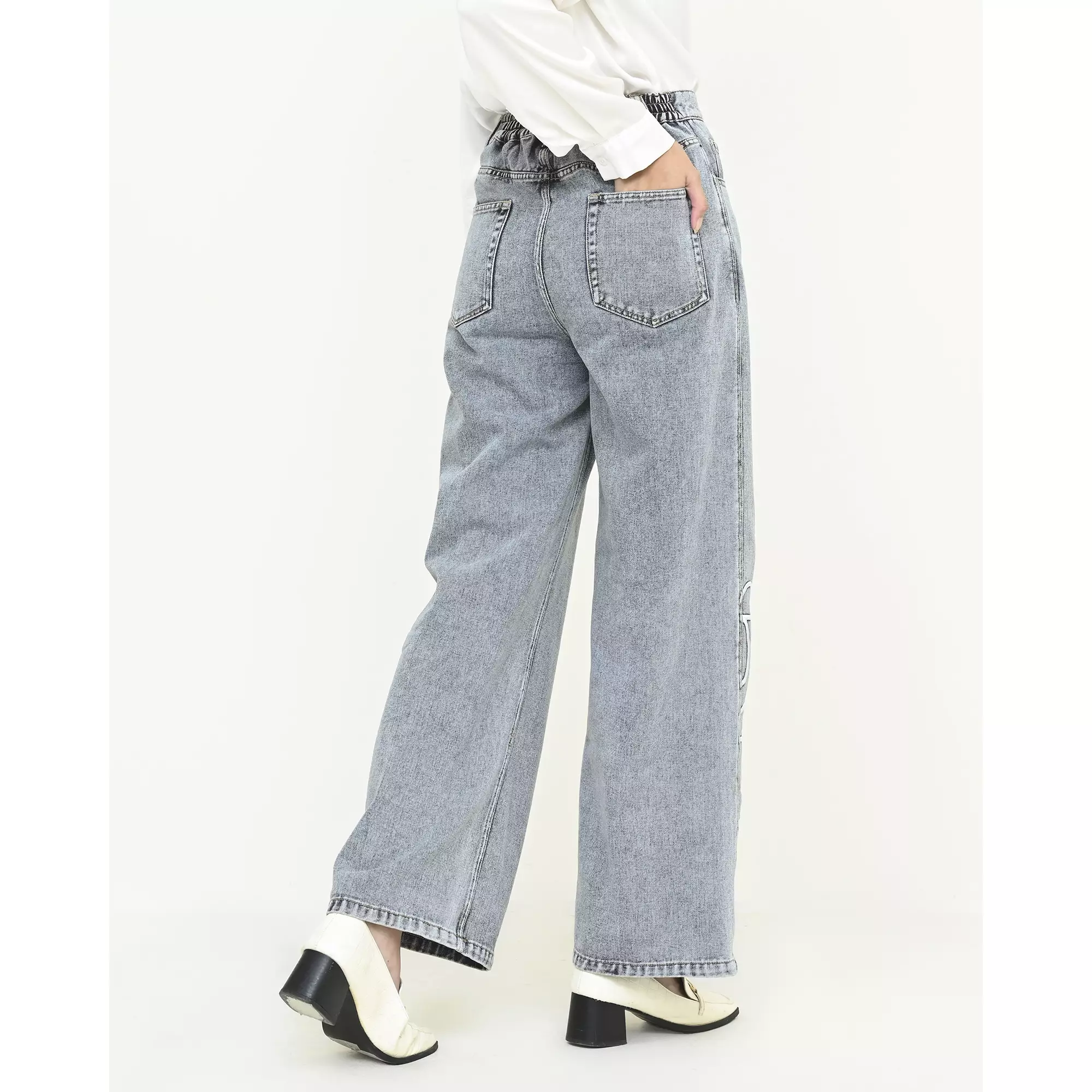 Geulis.id LOOMY DENIM PANTS / CELANA WANITA - DENIMGRAY