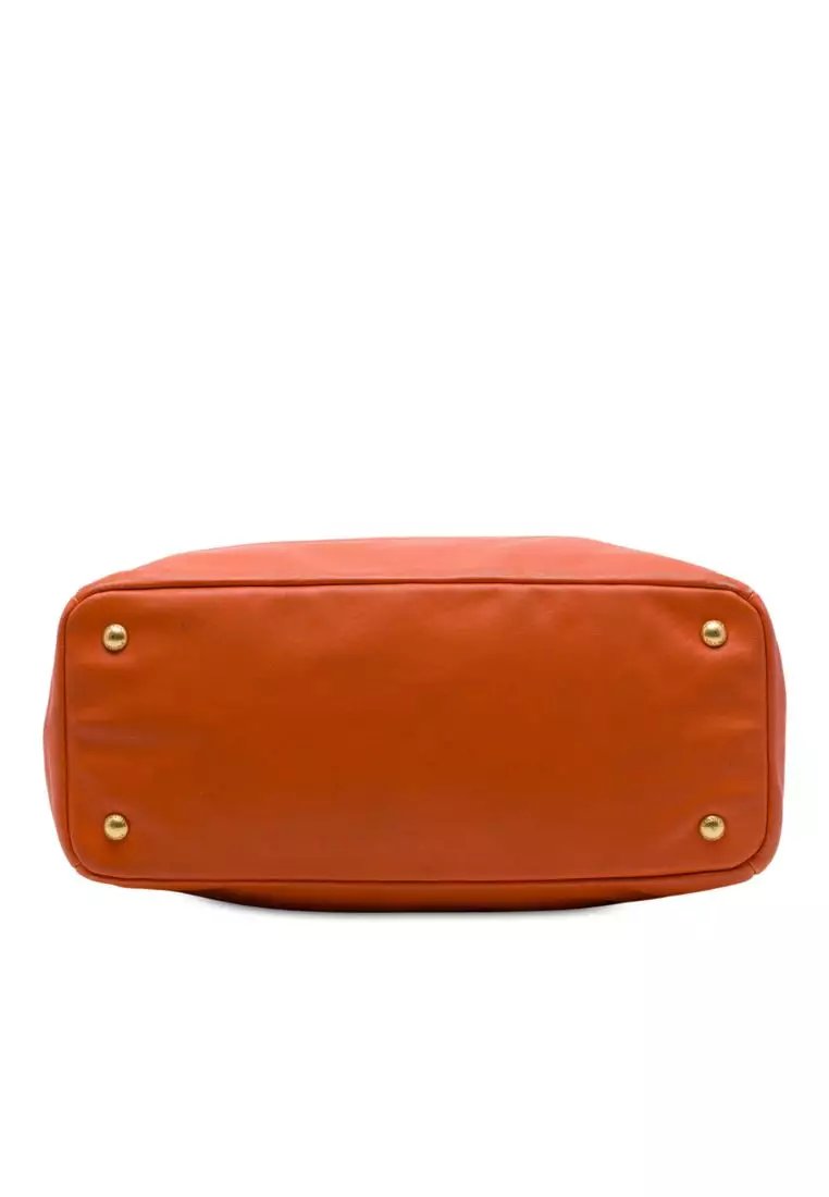 Pre-Loved Prada Vitello Daino Front Zip Open Convertible Tote