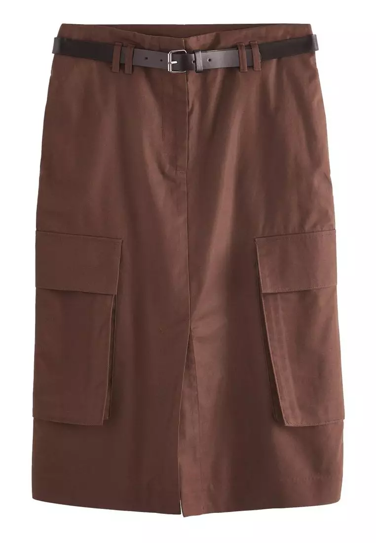 Cotton Blend Utility Skirt