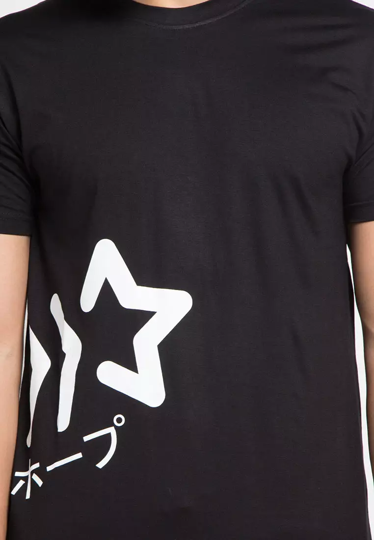 Nade NT235F nade big star waist T-shirt anti kusut Hitam