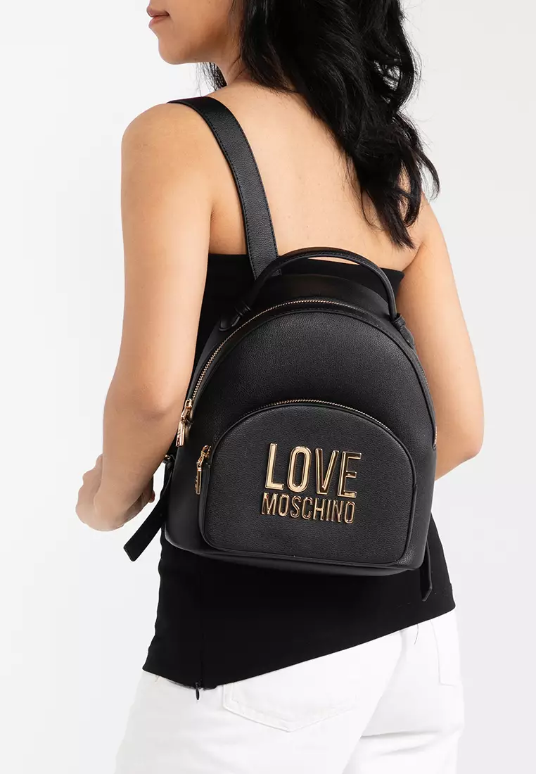 Moschino logo backpack best sale