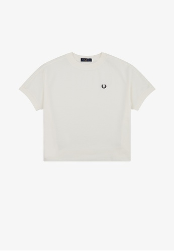 FRED PERRY white Fred Perry G1137 Boxy Pique T-Shirt (Snow White) 86503AAE32B532GS_1