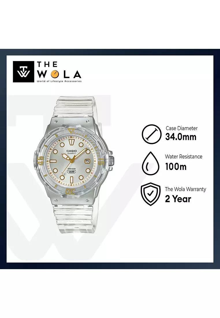 Women Analog Watch LRW-200HS-7EV Clear Resin Strap