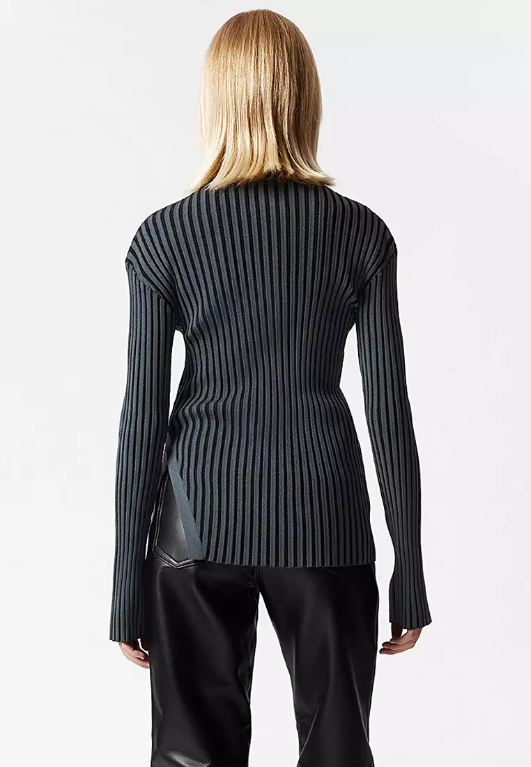 Asymmetric Rib-Knit Top