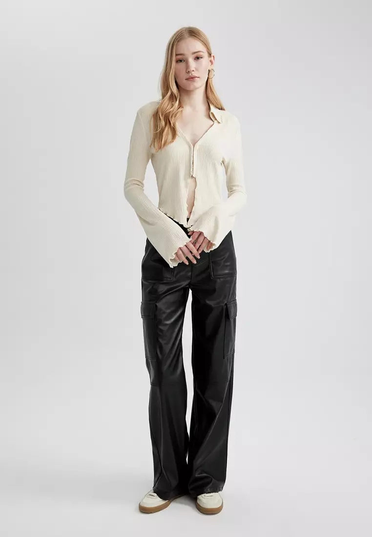 Textured Cropped Shirt