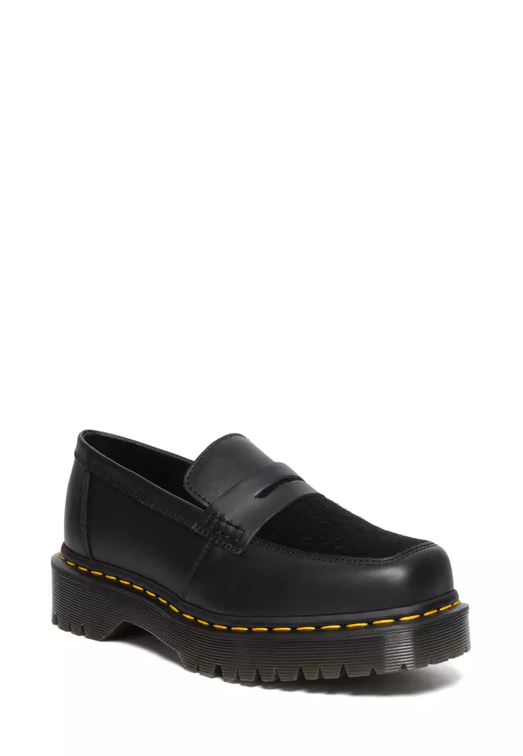 Buy Dr. Martens PENTON BEX SQUARE TOE HAIR-ON & LEATHER LOAFERS Online ...