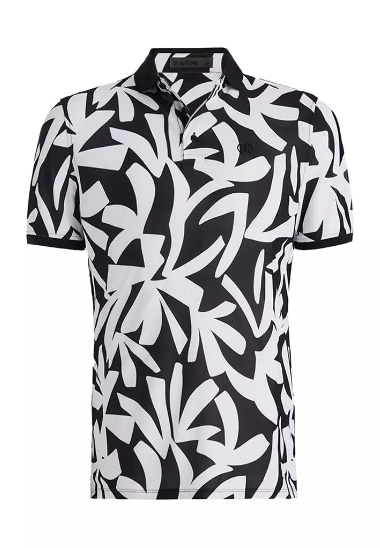 G/FORE Men’s Contrast Palm Tech Piqué Modern Spread Collar Polo