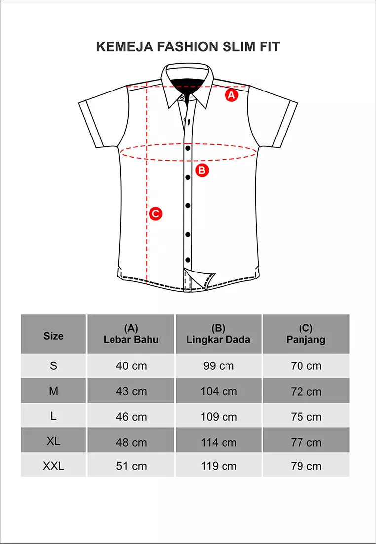 LGS - Slim Fit - Baju Koko - Lengan Pendek - Motif Bordir - Biru - JSH.385.S586KF.190